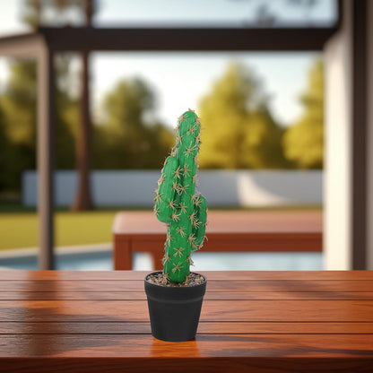 Faux Cactus Artificial Succulent Plant in Pot, Tall Greenery for Indoor Office and Reptile Terrarium Décor, Artificial Potted Cactus for Home Tabletop Decoration