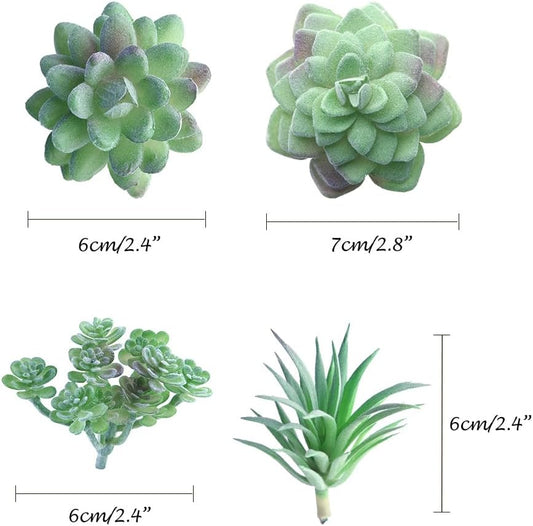 15 Pcs Green Artificial Mini Succulent Plants for Home Decoration