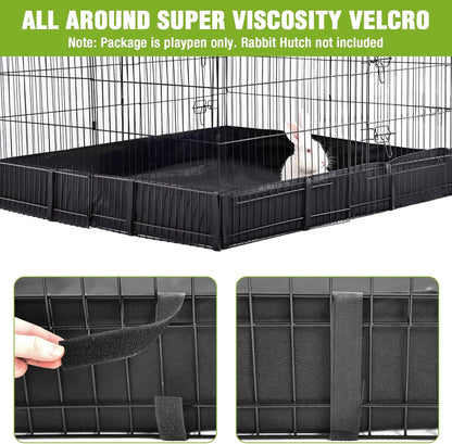 Rabbit Pet Playpen, Bunny Cage with Waterproof Liner, Pet Run Extension for Guinea Pig, Hamster, Chinchillas, Portable Small Animal Cage Fence (Playpen Only)