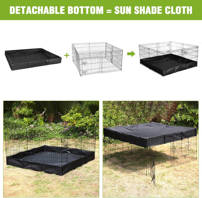 Rabbit Pet Playpen, Bunny Cage with Waterproof Liner, Pet Run Extension for Guinea Pig, Hamster, Chinchillas, Portable Small Animal Cage Fence (Playpen Only)