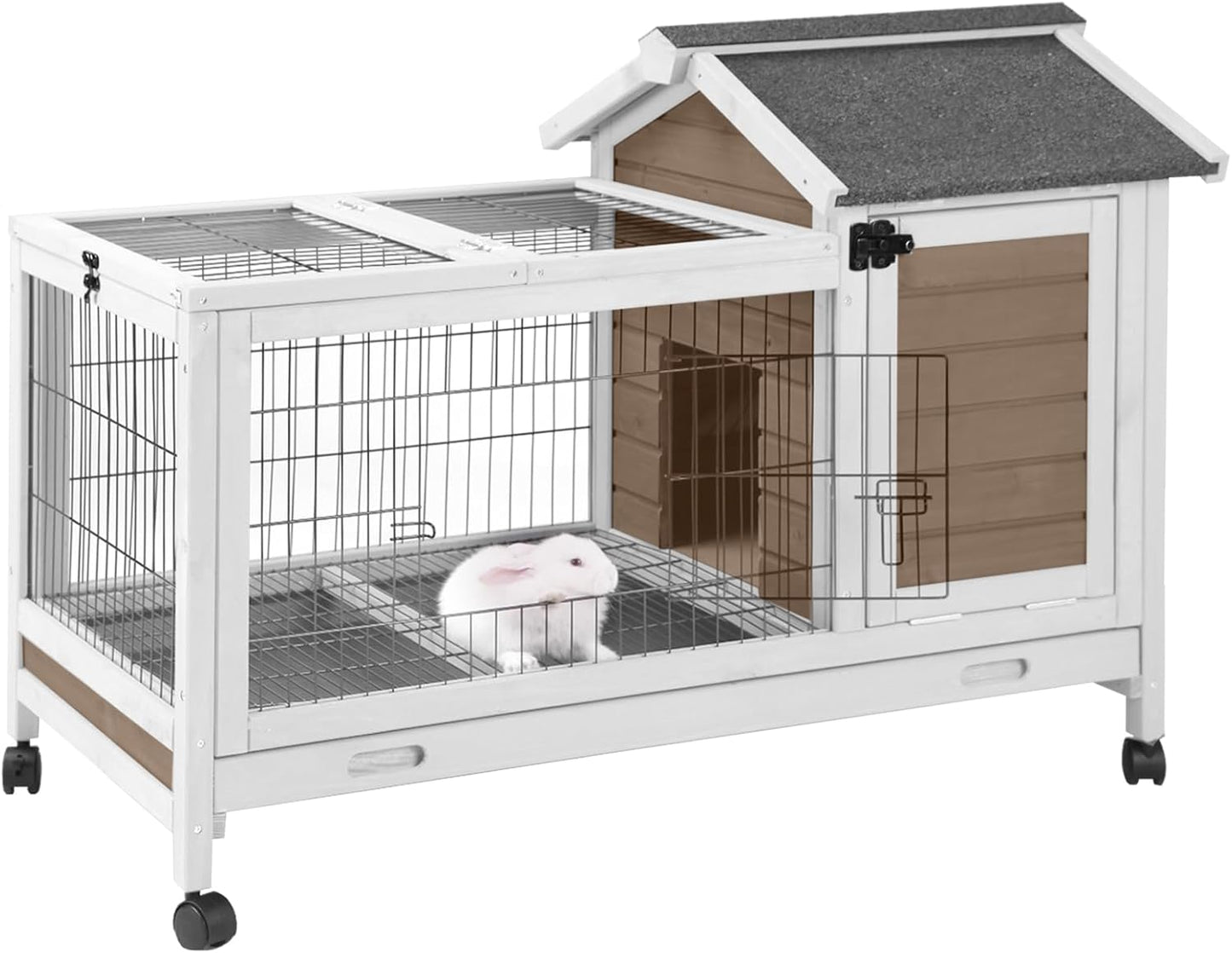 Rabbit Pet Playpen, Bunny Cage with Waterproof Liner, Pet Run Extension for Guinea Pig, Hamster, Chinchillas, Portable Small Animal Cage Fence (Playpen Only)