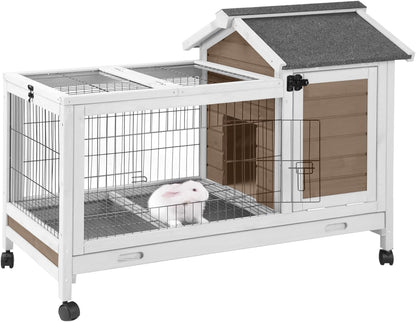 Rabbit Pet Playpen, Bunny Cage with Waterproof Liner, Pet Run Extension for Guinea Pig, Hamster, Chinchillas, Portable Small Animal Cage Fence (Playpen Only)
