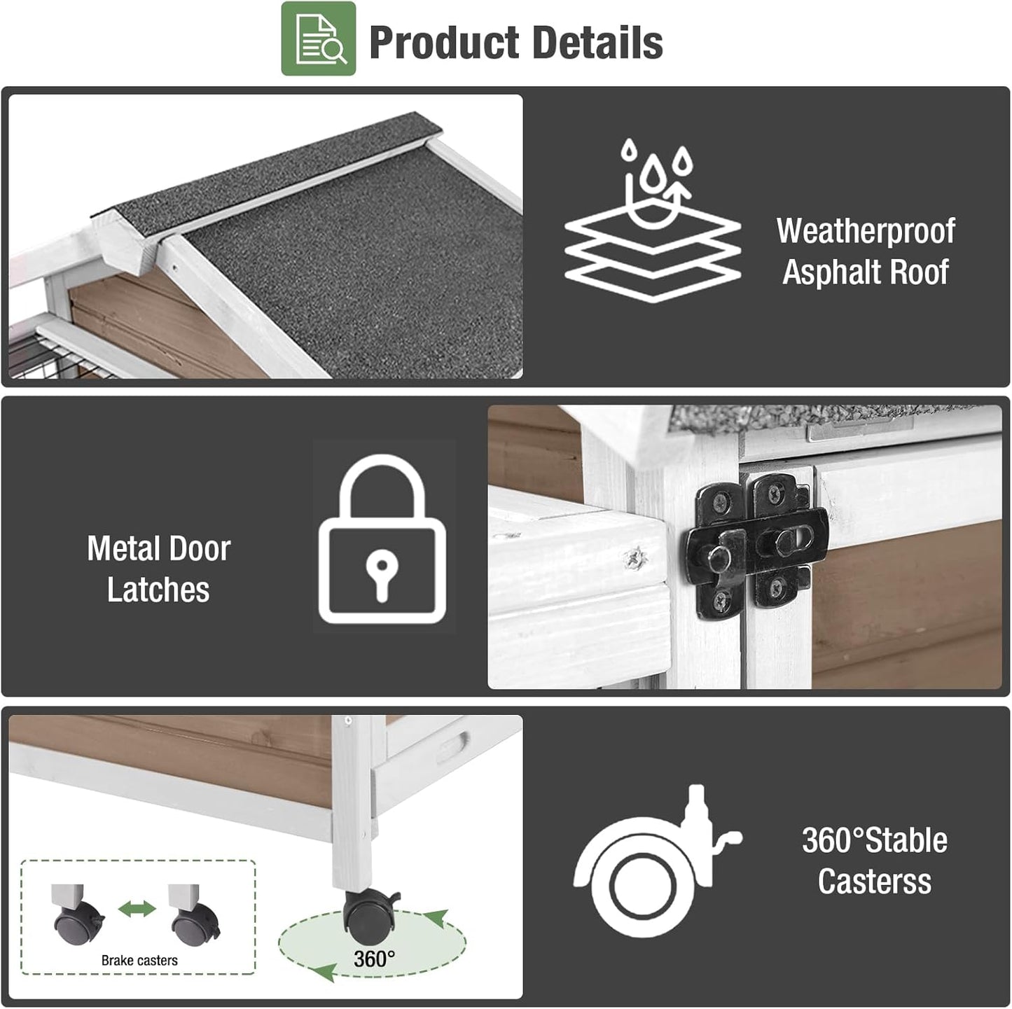 Rabbit Pet Playpen, Bunny Cage with Waterproof Liner, Pet Run Extension for Guinea Pig, Hamster, Chinchillas, Portable Small Animal Cage Fence (Playpen Only)