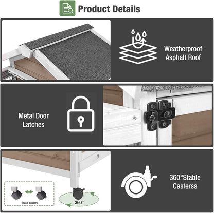 Rabbit Pet Playpen, Bunny Cage with Waterproof Liner, Pet Run Extension for Guinea Pig, Hamster, Chinchillas, Portable Small Animal Cage Fence (Playpen Only)