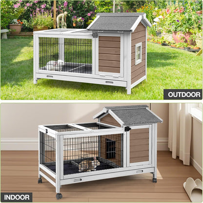 Rabbit Pet Playpen, Bunny Cage with Waterproof Liner, Pet Run Extension for Guinea Pig, Hamster, Chinchillas, Portable Small Animal Cage Fence (Playpen Only)