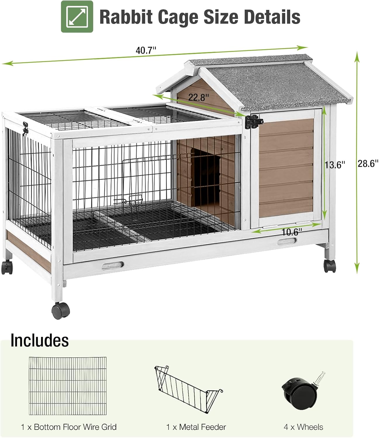 Rabbit Pet Playpen, Bunny Cage with Waterproof Liner, Pet Run Extension for Guinea Pig, Hamster, Chinchillas, Portable Small Animal Cage Fence (Playpen Only)