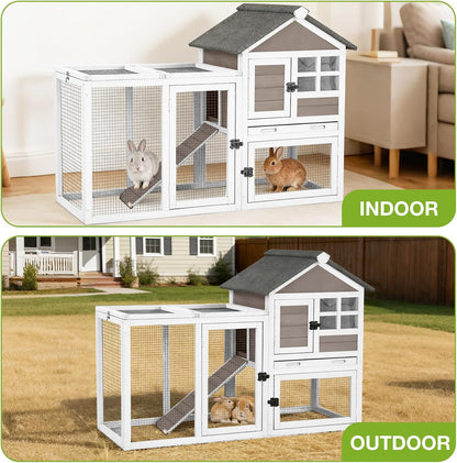 Rabbit Pet Playpen, Bunny Cage with Waterproof Liner, Pet Run Extension for Guinea Pig, Hamster, Chinchillas, Portable Small Animal Cage Fence (Playpen Only)