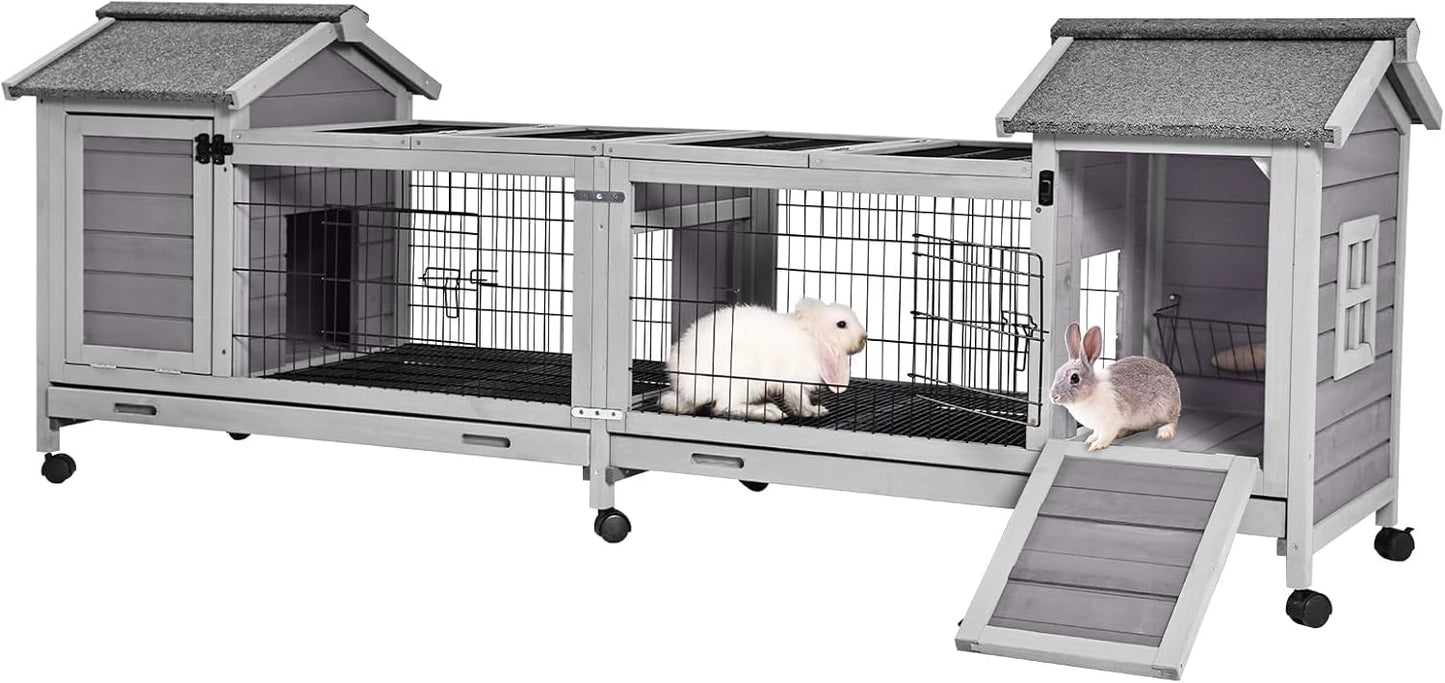 Rabbit Pet Playpen, Bunny Cage with Waterproof Liner, Pet Run Extension for Guinea Pig, Hamster, Chinchillas, Portable Small Animal Cage Fence (Playpen Only)