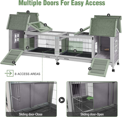 Rabbit Pet Playpen, Bunny Cage with Waterproof Liner, Pet Run Extension for Guinea Pig, Hamster, Chinchillas, Portable Small Animal Cage Fence (Playpen Only)