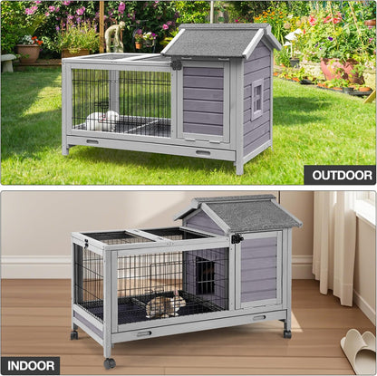 Rabbit Pet Playpen, Bunny Cage with Waterproof Liner, Pet Run Extension for Guinea Pig, Hamster, Chinchillas, Portable Small Animal Cage Fence (Playpen Only)