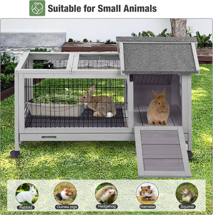 Rabbit Pet Playpen, Bunny Cage with Waterproof Liner, Pet Run Extension for Guinea Pig, Hamster, Chinchillas, Portable Small Animal Cage Fence (Playpen Only)