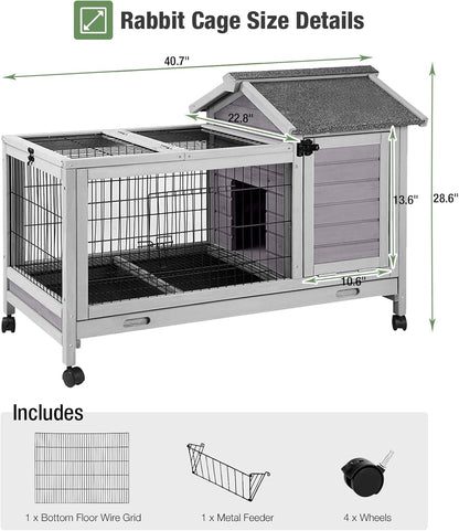 Rabbit Pet Playpen, Bunny Cage with Waterproof Liner, Pet Run Extension for Guinea Pig, Hamster, Chinchillas, Portable Small Animal Cage Fence (Playpen Only)
