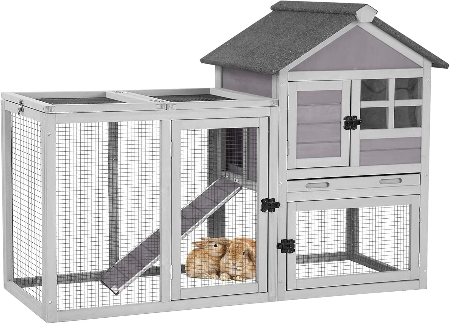 Rabbit Pet Playpen, Bunny Cage with Waterproof Liner, Pet Run Extension for Guinea Pig, Hamster, Chinchillas, Portable Small Animal Cage Fence (Playpen Only)