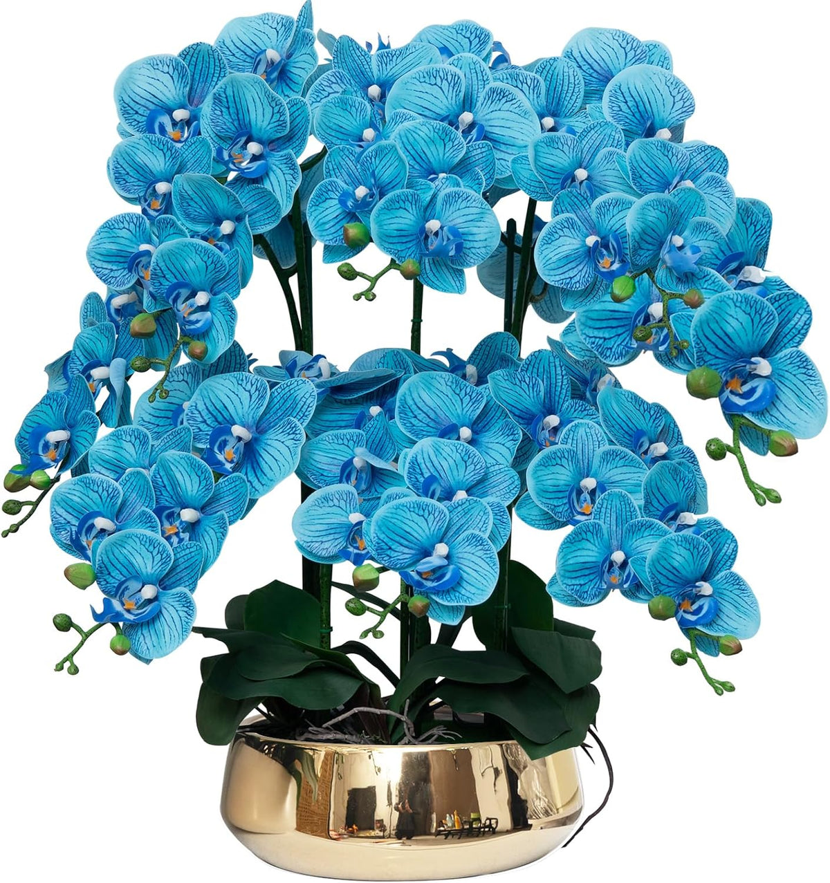 Orchids Artificial Flowers in Large Ceramic Vase 24.8'' Faux Orchid Plant