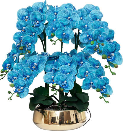 Orchids Artificial Flowers in Large Ceramic Vase 24.8'' Faux Orchid Plant