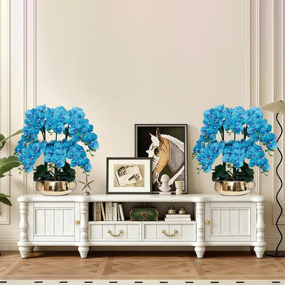 Orchids Artificial Flowers in Large Ceramic Vase 24.8'' Faux Orchid Plant