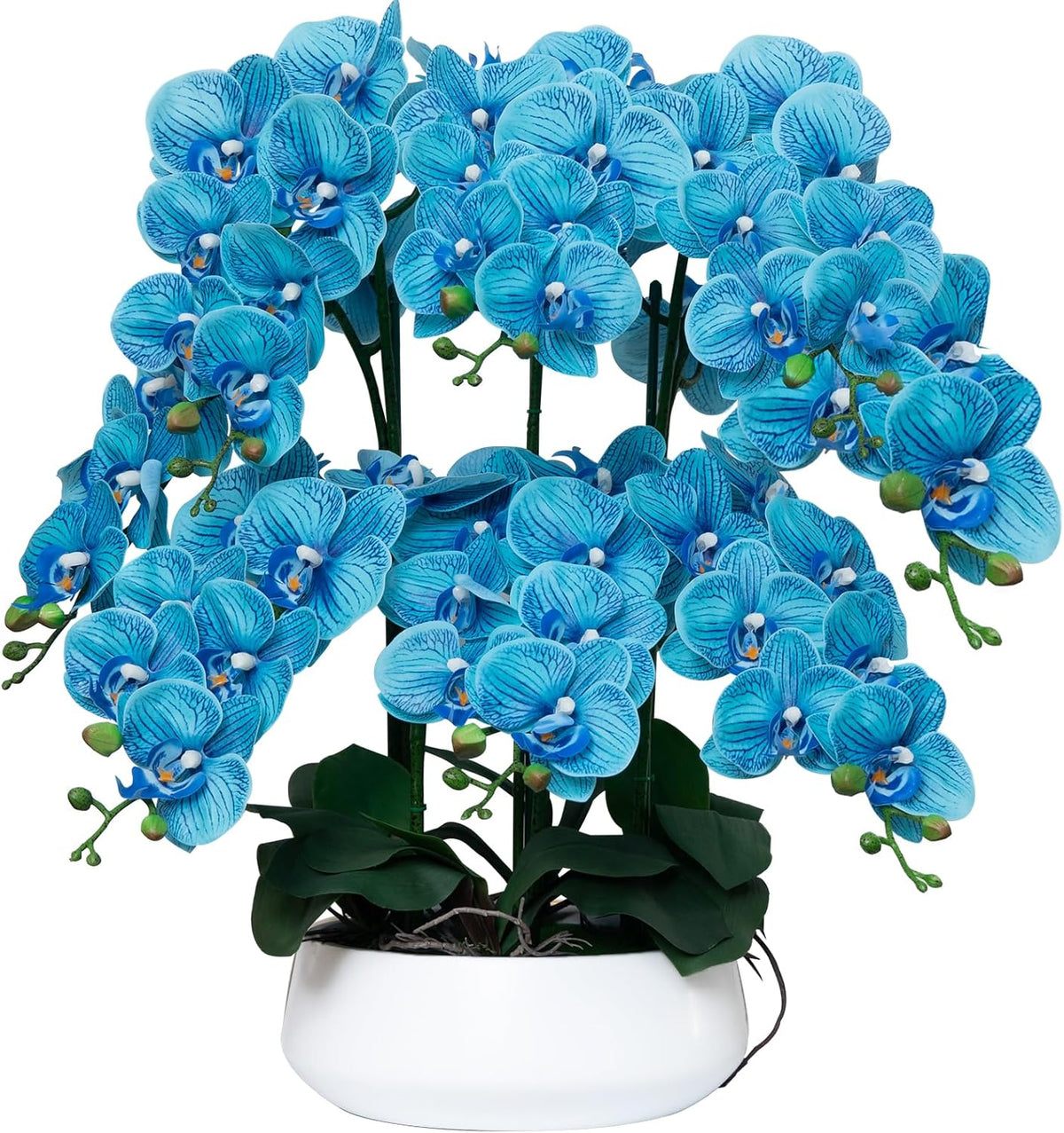 Orchids Artificial Flowers in Large Ceramic Vase 24.8'' Faux Orchid Plant