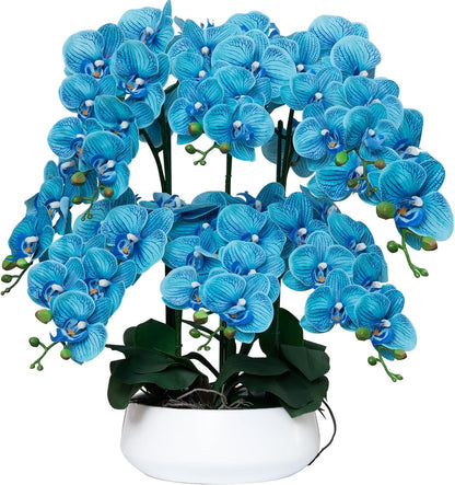Orchids Artificial Flowers in Large Ceramic Vase 24.8'' Faux Orchid Plant