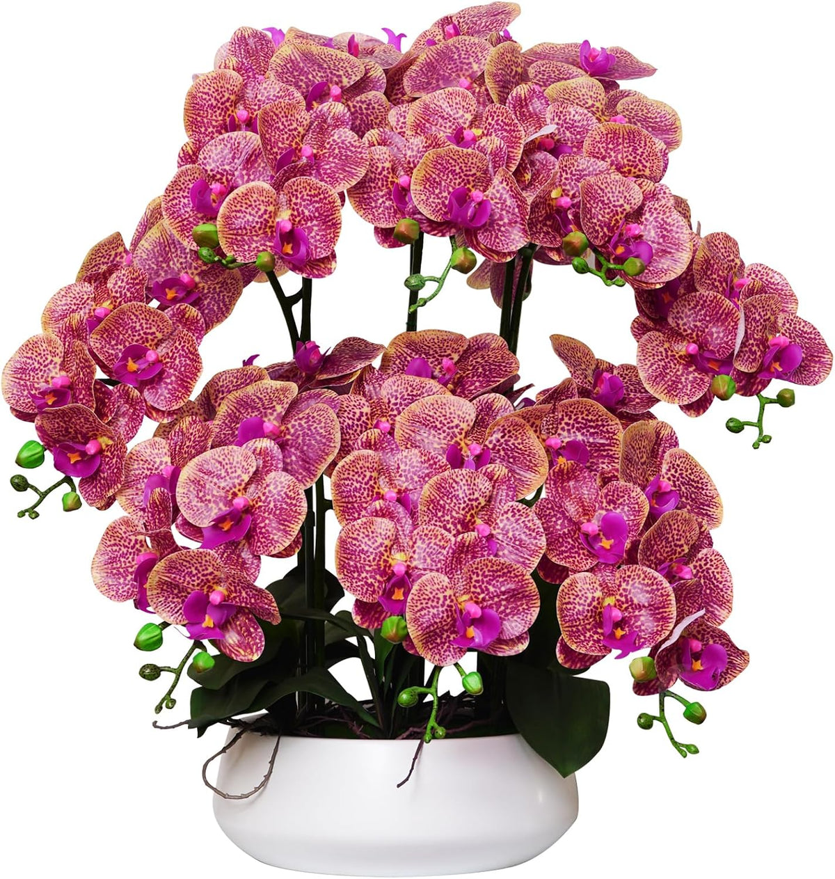 Orchids Artificial Flowers in Large Ceramic Vase 24.8'' Faux Orchid Plant