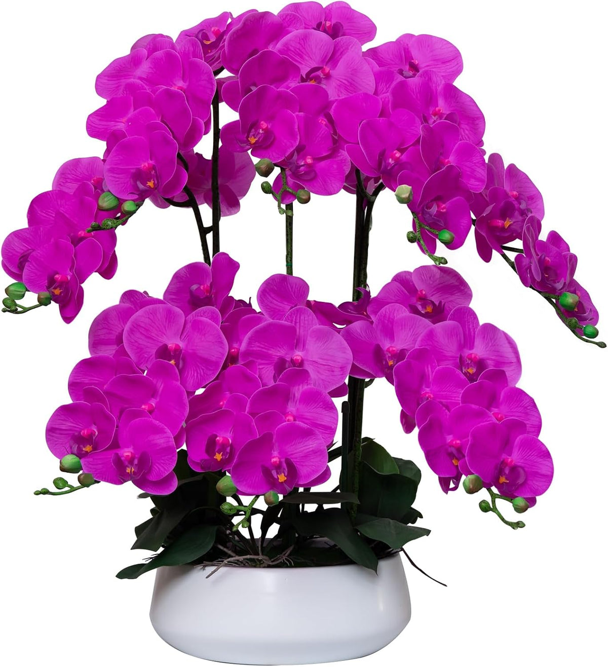 Orchids Artificial Flowers in Large Ceramic Vase 24.8'' Faux Orchid Plant