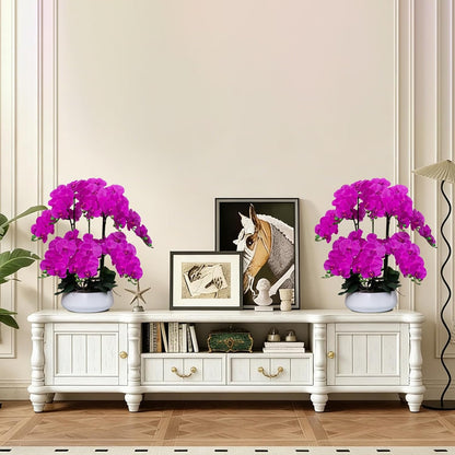 Orchids Artificial Flowers in Large Ceramic Vase 24.8'' Faux Orchid Plant