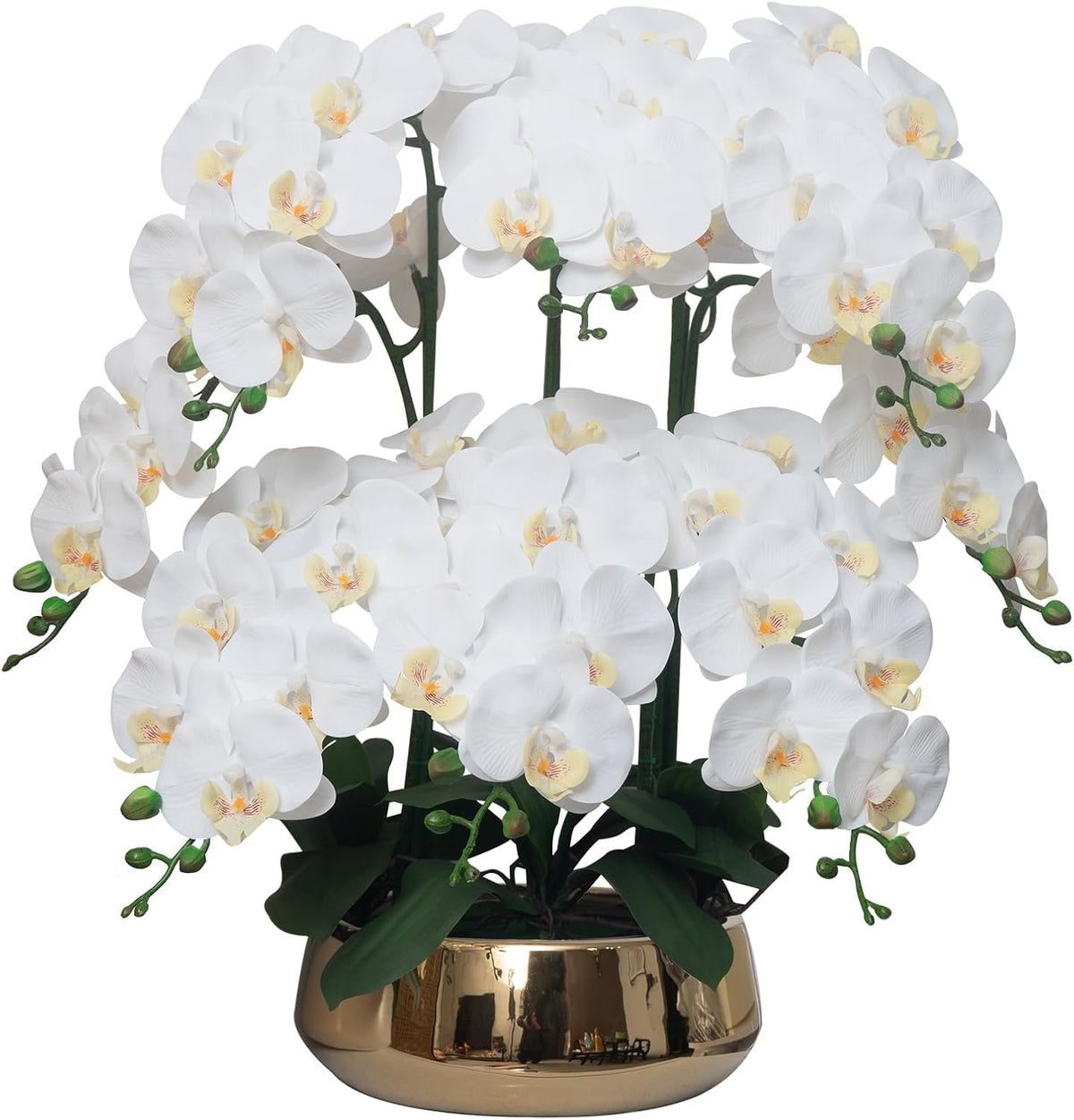 Orchids Artificial Flowers in Large Ceramic Vase 24.8'' Faux Orchid Plant
