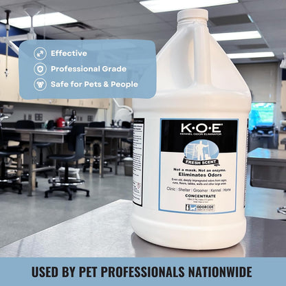 K.O.E. Fresh Scent Odor Eliminator Concentrate – For Strong Odor on Cages, Floor, & More – Non-Enzymatic For Home & Dog Kennel – Home & Pet Supplies (1 Gal)