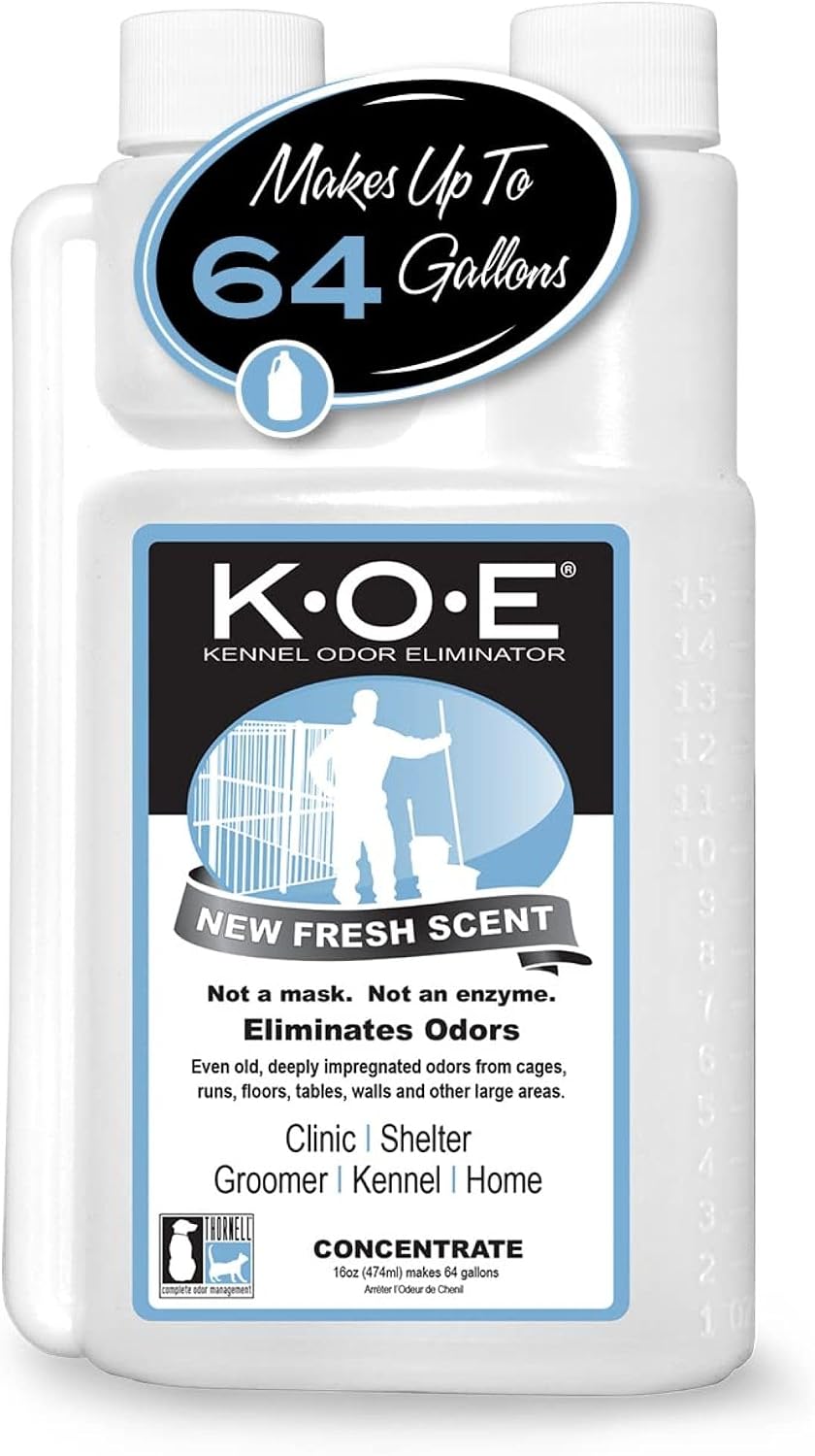 K.O.E. Fresh Scent Odor Eliminator Concentrate – For Strong Odor on Cages, Floor, & More – Non-Enzymatic For Home & Dog Kennel – Home & Pet Supplies (1 Gal)