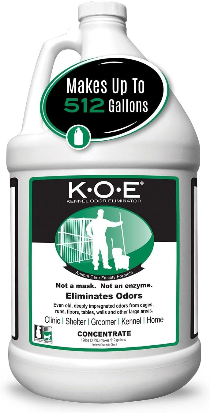 K.O.E. Fresh Scent Odor Eliminator Concentrate – For Strong Odor on Cages, Floor, & More – Non-Enzymatic For Home & Dog Kennel – Home & Pet Supplies (1 Gal)