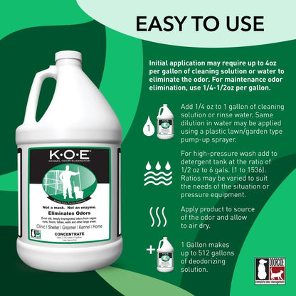 K.O.E. Fresh Scent Odor Eliminator Concentrate – For Strong Odor on Cages, Floor, & More – Non-Enzymatic For Home & Dog Kennel – Home & Pet Supplies (1 Gal)