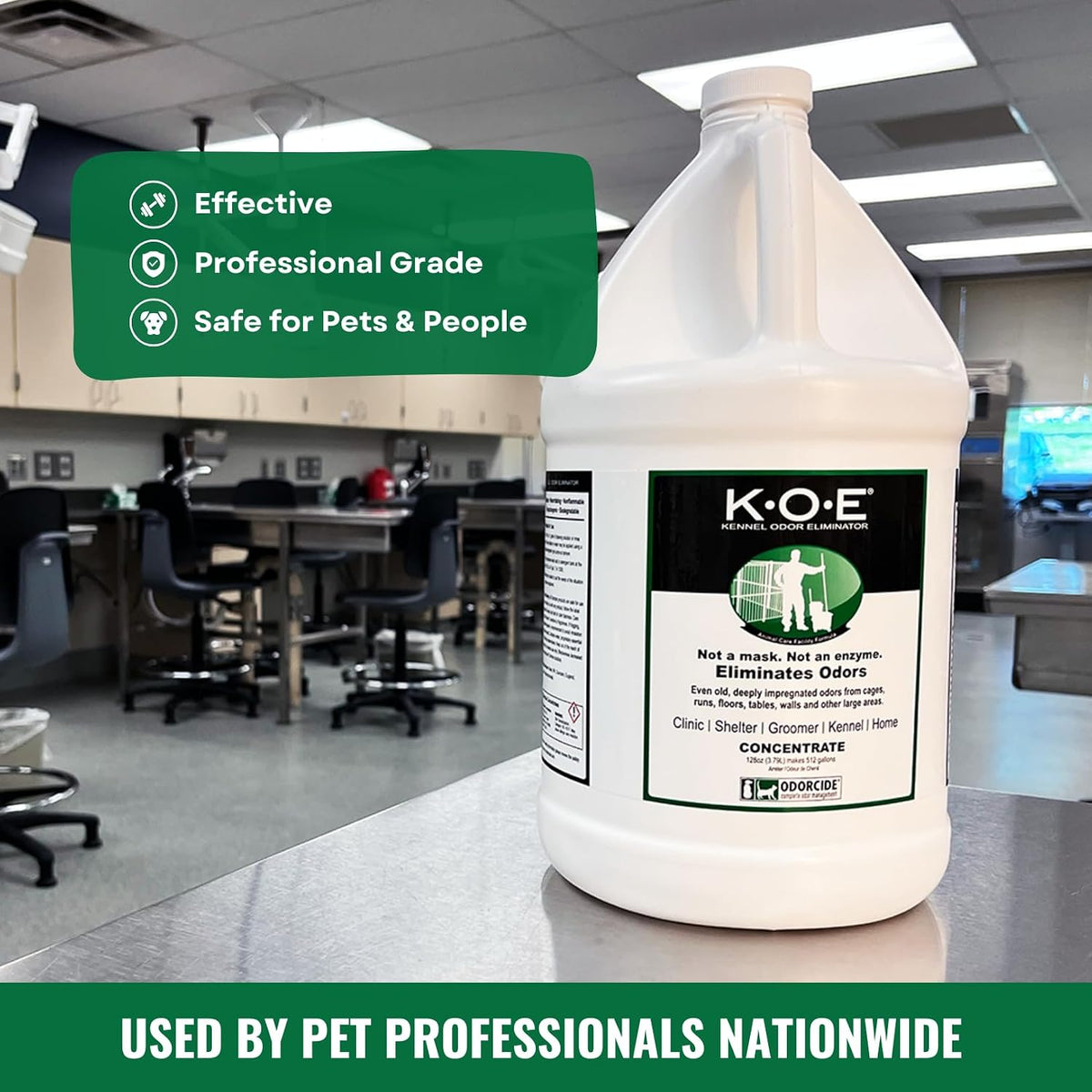 K.O.E. Fresh Scent Odor Eliminator Concentrate – For Strong Odor on Cages, Floor, & More – Non-Enzymatic For Home & Dog Kennel – Home & Pet Supplies (1 Gal)