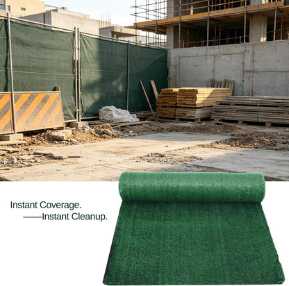 3x24 FT Artificial Grass Rug, 15mm Pile Height, Vintage Green