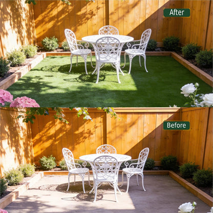 3x24 FT Artificial Grass Rug, 15mm Pile Height, Vintage Green