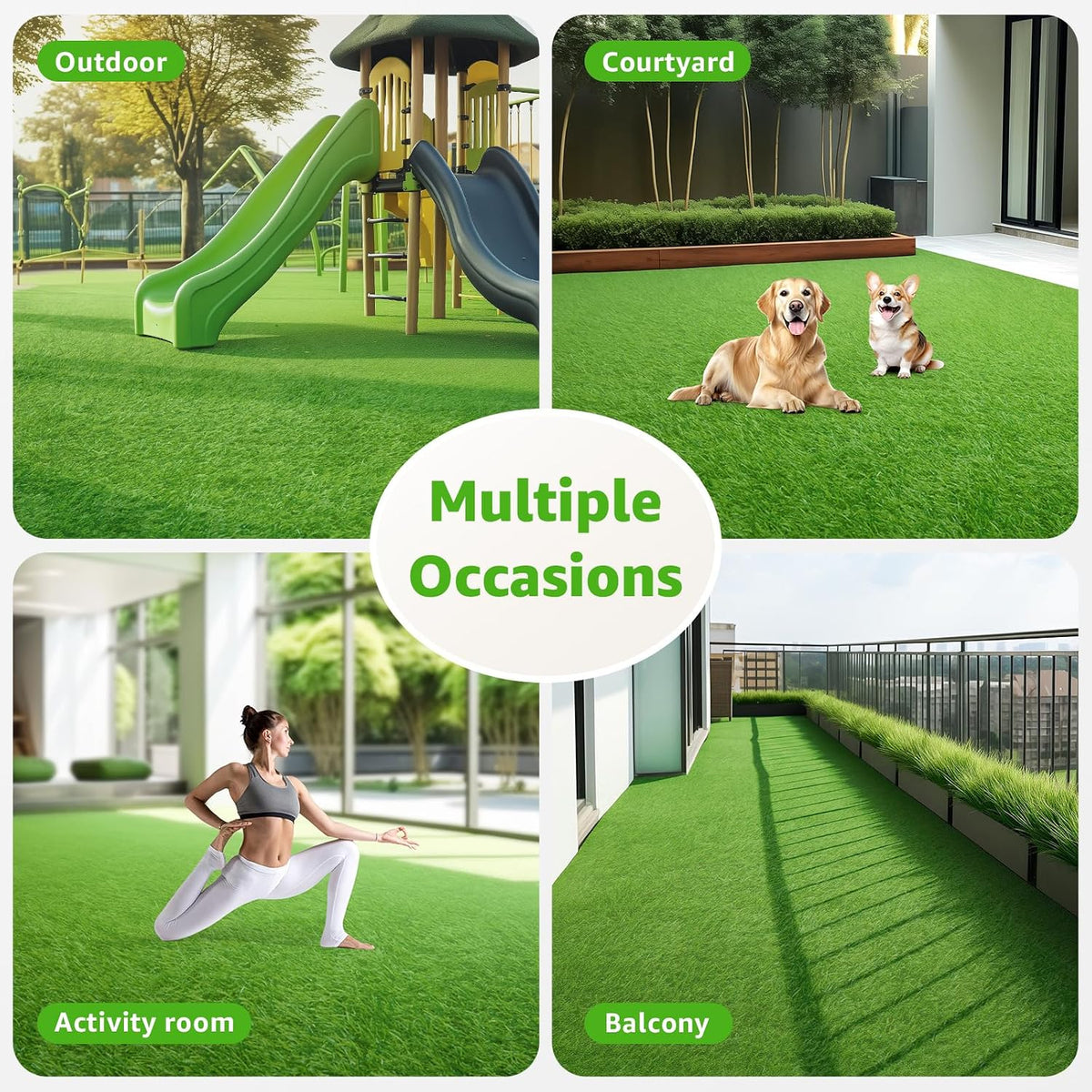 Artificial Turf Grass Outdoor, 3x5FT Fake Grass with Drainage Holes