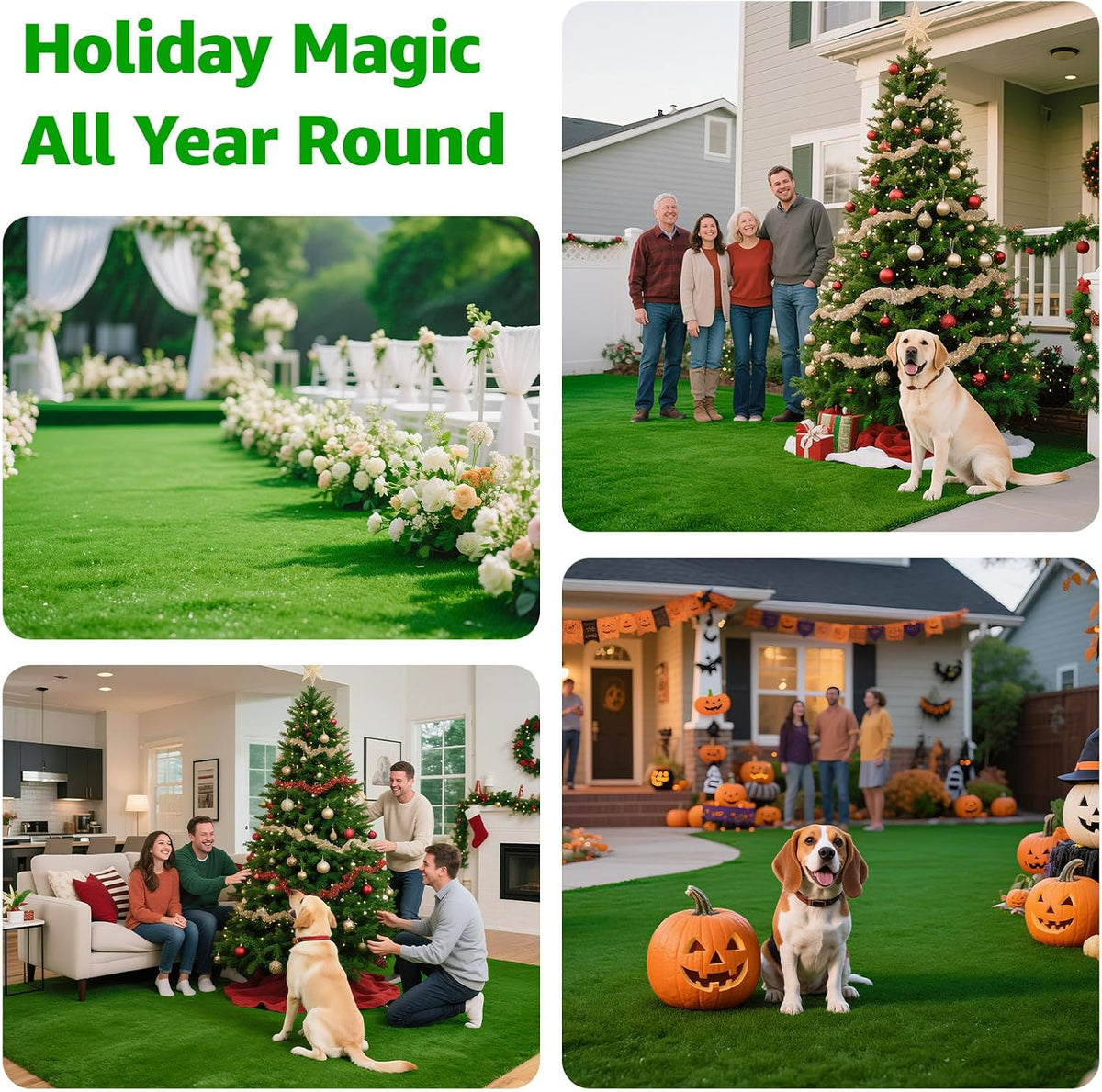 Artificial Turf Grass Outdoor, 3x5FT Fake Grass with Drainage Holes