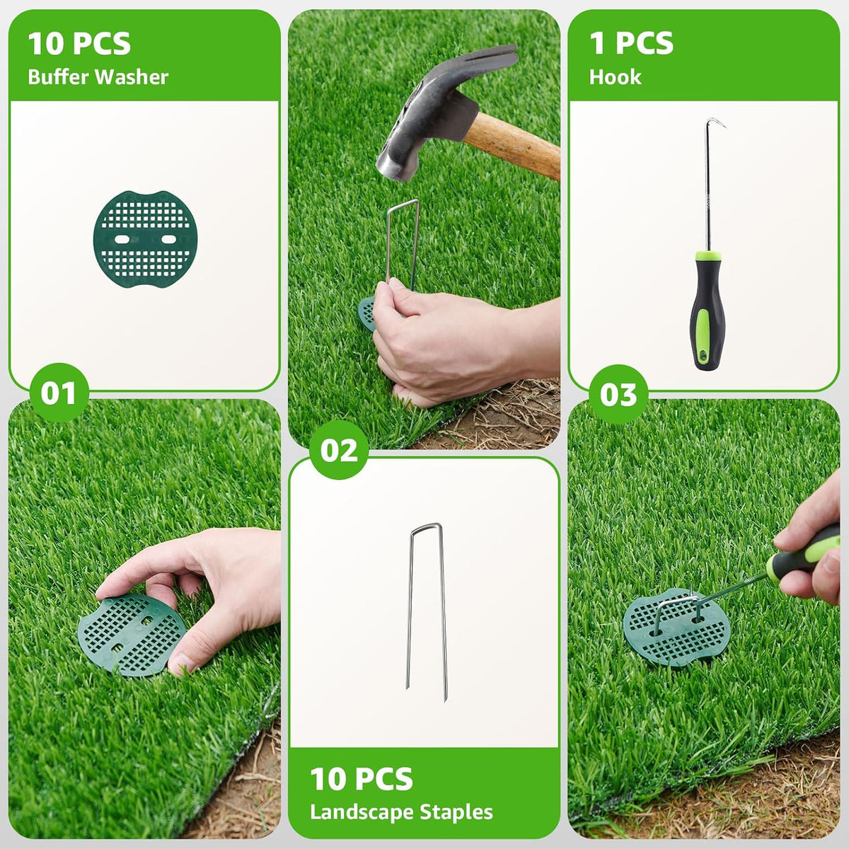 Artificial Turf Grass Outdoor, 3x5FT Fake Grass with Drainage Holes