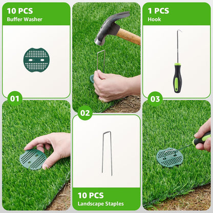 Artificial Turf Grass Outdoor, 3x5FT Fake Grass with Drainage Holes