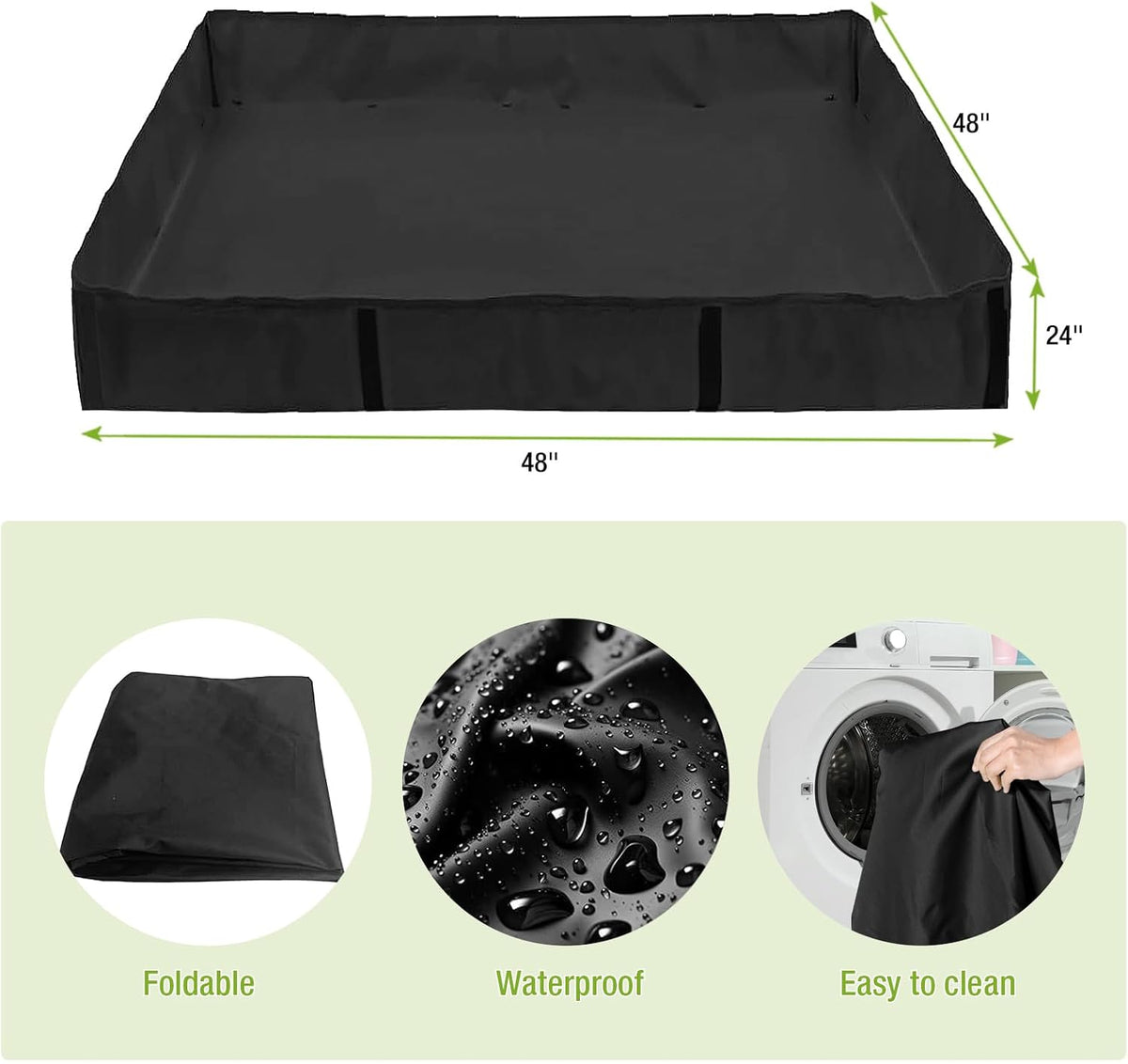 Rabbit Pet Playpen Guinea Pig Cage with Waterproof PVC Bottom Liner, Triple Fixing Cage for Rabbit, Guinea Pigs, Bunny, Hedgehog, Small Animal Indoor Playpen, 48''L x 48''W x 24''H