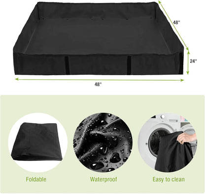 Rabbit Pet Playpen Guinea Pig Cage with Waterproof PVC Bottom Liner, Triple Fixing Cage for Rabbit, Guinea Pigs, Bunny, Hedgehog, Small Animal Indoor Playpen, 48''L x 48''W x 24''H