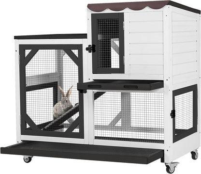 Rabbit Pet Playpen Guinea Pig Cage with Waterproof PVC Bottom Liner, Triple Fixing Cage for Rabbit, Guinea Pigs, Bunny, Hedgehog, Small Animal Indoor Playpen, 48''L x 48''W x 24''H