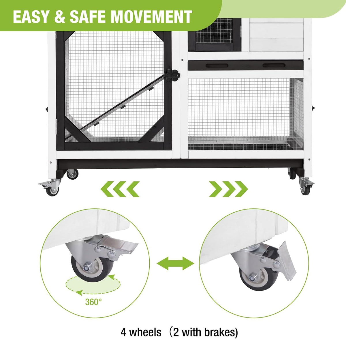 Rabbit Pet Playpen Guinea Pig Cage with Waterproof PVC Bottom Liner, Triple Fixing Cage for Rabbit, Guinea Pigs, Bunny, Hedgehog, Small Animal Indoor Playpen, 48''L x 48''W x 24''H