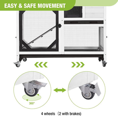 Rabbit Pet Playpen Guinea Pig Cage with Waterproof PVC Bottom Liner, Triple Fixing Cage for Rabbit, Guinea Pigs, Bunny, Hedgehog, Small Animal Indoor Playpen, 48''L x 48''W x 24''H