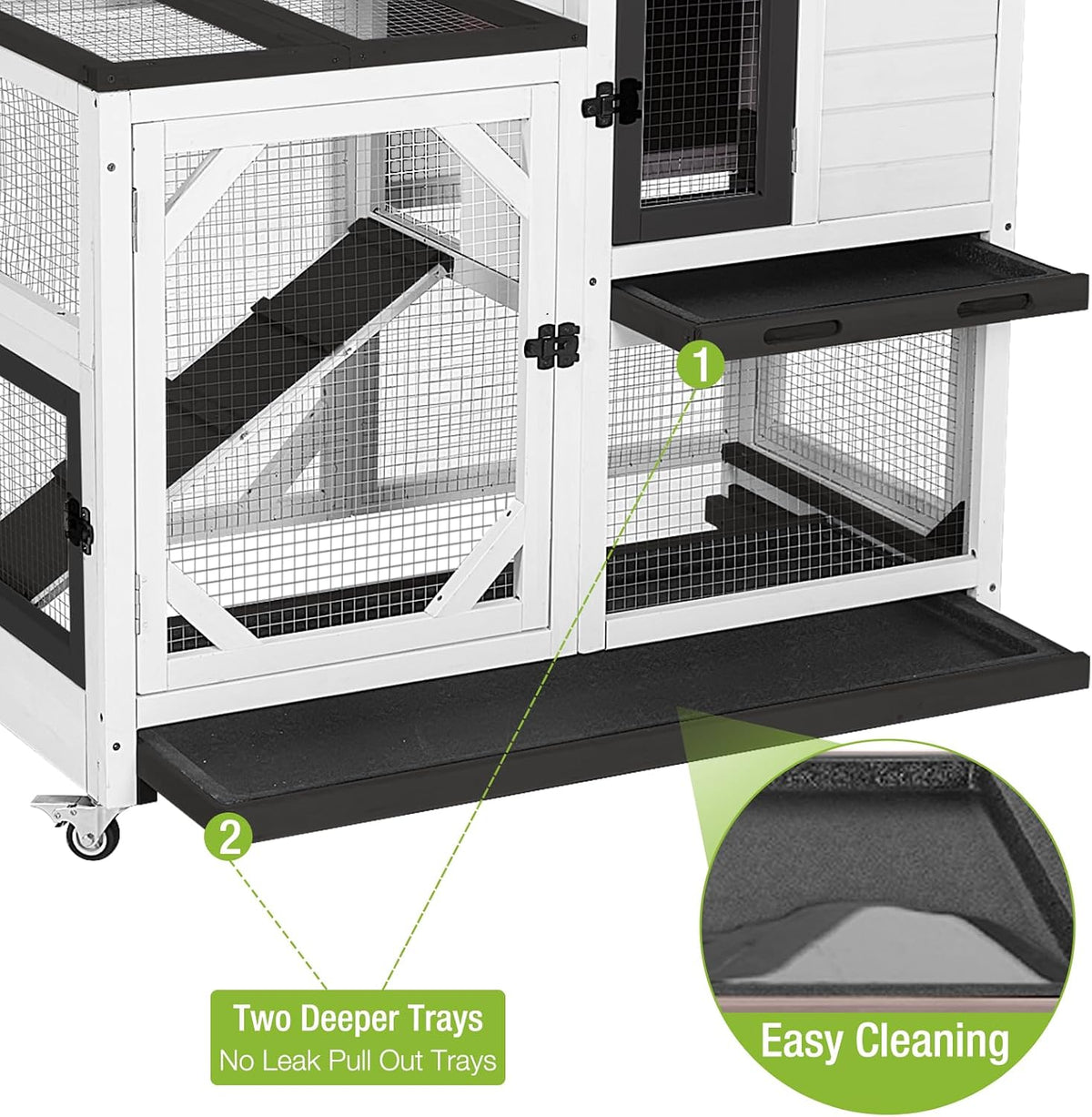 Rabbit Pet Playpen Guinea Pig Cage with Waterproof PVC Bottom Liner, Triple Fixing Cage for Rabbit, Guinea Pigs, Bunny, Hedgehog, Small Animal Indoor Playpen, 48''L x 48''W x 24''H