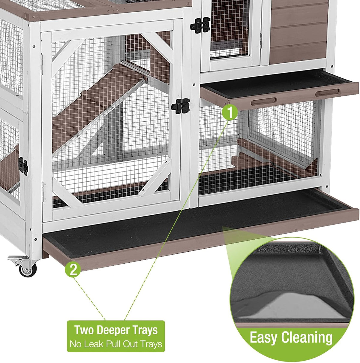 Rabbit Pet Playpen Guinea Pig Cage with Waterproof PVC Bottom Liner, Triple Fixing Cage for Rabbit, Guinea Pigs, Bunny, Hedgehog, Small Animal Indoor Playpen, 48''L x 48''W x 24''H