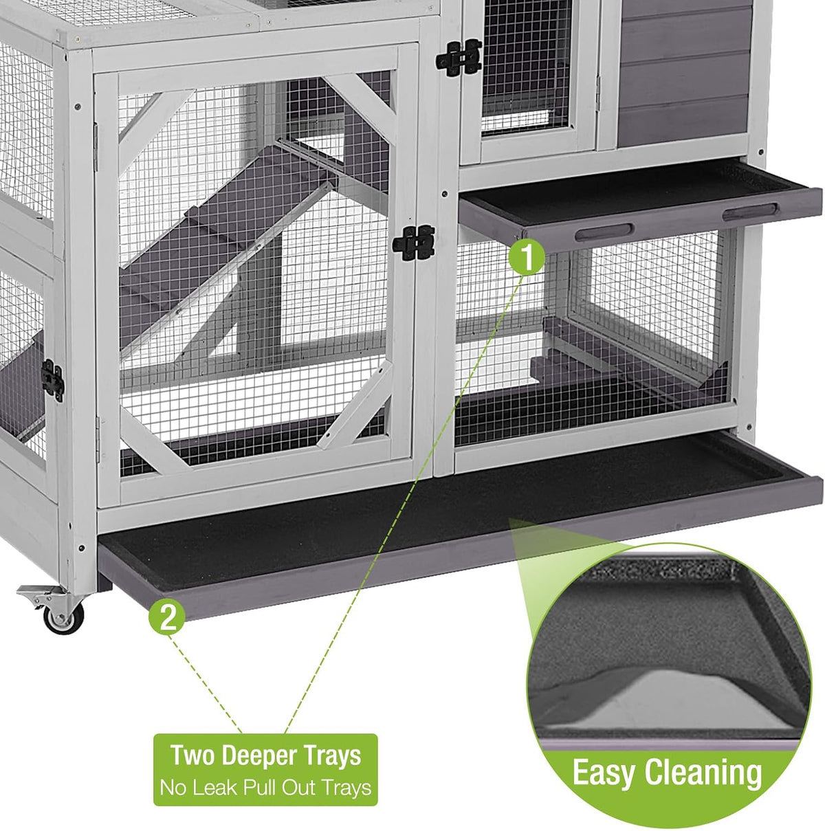 Rabbit Pet Playpen Guinea Pig Cage with Waterproof PVC Bottom Liner, Triple Fixing Cage for Rabbit, Guinea Pigs, Bunny, Hedgehog, Small Animal Indoor Playpen, 48''L x 48''W x 24''H