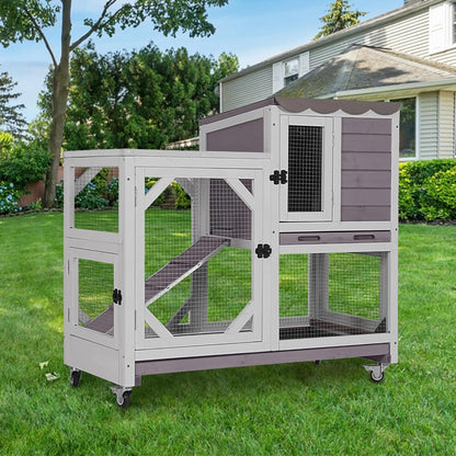 Rabbit Pet Playpen Guinea Pig Cage with Waterproof PVC Bottom Liner, Triple Fixing Cage for Rabbit, Guinea Pigs, Bunny, Hedgehog, Small Animal Indoor Playpen, 48''L x 48''W x 24''H