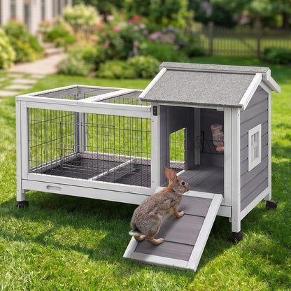 Rabbit Pet Playpen Guinea Pig Cage with Waterproof PVC Bottom Liner, Triple Fixing Cage for Rabbit, Guinea Pigs, Bunny, Hedgehog, Small Animal Indoor Playpen, 48''L x 48''W x 24''H