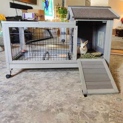 Rabbit Pet Playpen Guinea Pig Cage with Waterproof PVC Bottom Liner, Triple Fixing Cage for Rabbit, Guinea Pigs, Bunny, Hedgehog, Small Animal Indoor Playpen, 48''L x 48''W x 24''H