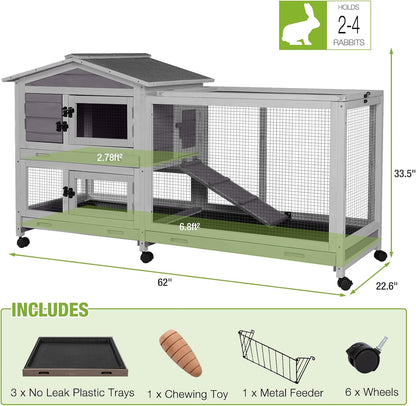 Rabbit Pet Playpen Guinea Pig Cage with Waterproof PVC Bottom Liner, Triple Fixing Cage for Rabbit, Guinea Pigs, Bunny, Hedgehog, Small Animal Indoor Playpen, 48''L x 48''W x 24''H