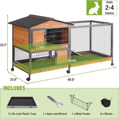 Rabbit Pet Playpen Guinea Pig Cage with Waterproof PVC Bottom Liner, Triple Fixing Cage for Rabbit, Guinea Pigs, Bunny, Hedgehog, Small Animal Indoor Playpen, 48''L x 48''W x 24''H